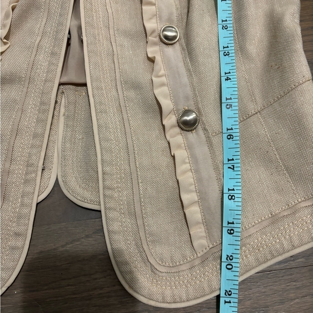 White House Black Market Linen Blend Khaki Jacket Size 6 - Picture 5 of 7